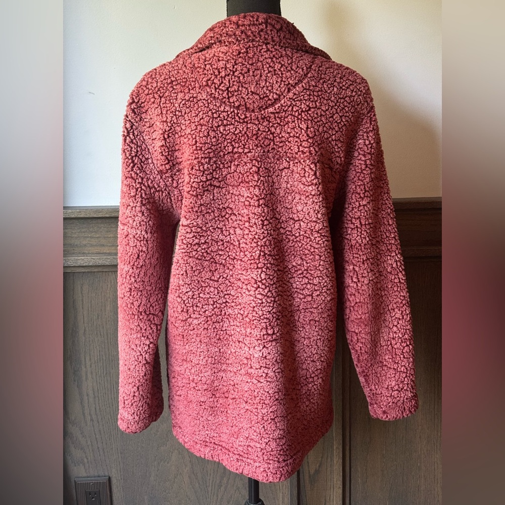 Boxercraft Women's Detroit Red Sherpa quarter zip Cowl Neck Sweater Soft  Large - Picture 5 of 7